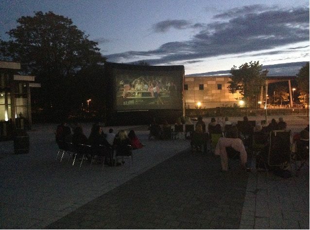 Skylight Outdoor Cinema Hire Burnley College Event with Inflatable Pop-up Screen